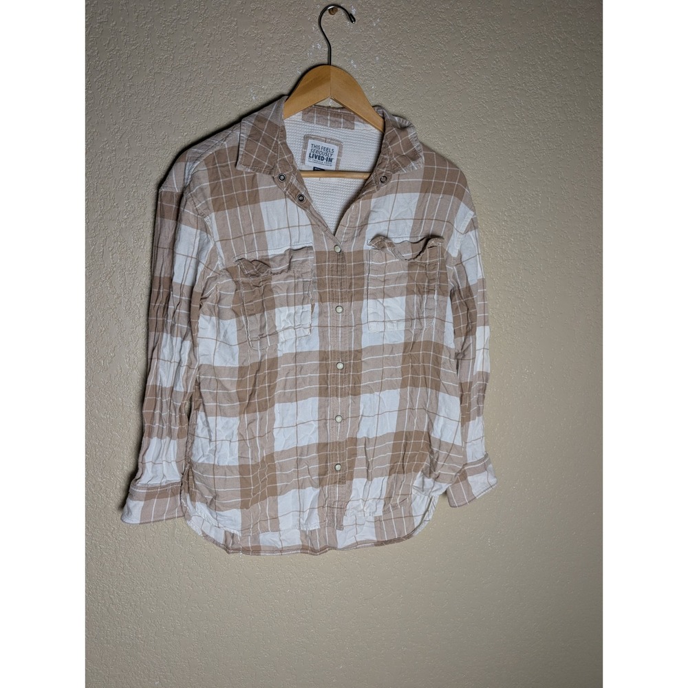 American Eagle Seriously Lived-In Plaid Shirt XS Shacket Coastal